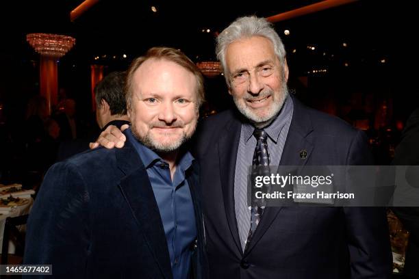 Rian Johnson and Hawk Koch attend the 95th Annual Oscars Nominees Luncheon at The Beverly Hilton on February 13, 2023 in Beverly Hills, California.