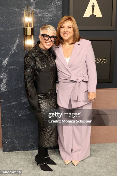 Catherine Martin and Gail Berman attend the 95th Annual Oscars Nominees Luncheon at The Beverly Hilton on February 13, 2023 in Beverly Hills,...