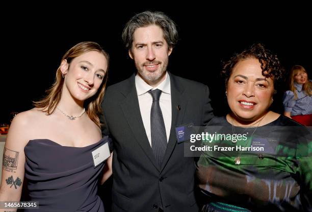 Kaitlyn Butler, Jason Reitman, and Terilyn A. Shropshire attend the 95th Annual Oscars Nominees Luncheon at The Beverly Hilton on February 13, 2023...