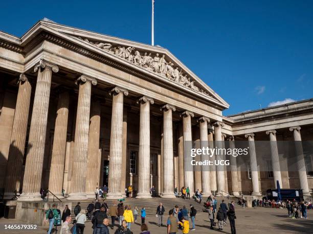 Entrance to the British Museum, London, England, UK.