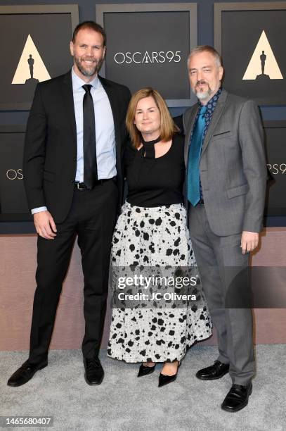 Dylan Cole, Vanessa Cole, and Ben Procter attend the 95th Annual Oscars Nominees Luncheon at The Beverly Hilton on February 13, 2023 in Beverly...