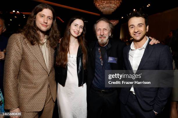 Ludwig Göransson, Serina Paris Bernstein, Charles Bernstein, and Justin Hurwitz attend the 95th Annual Oscars Nominees Luncheon at The Beverly Hilton...