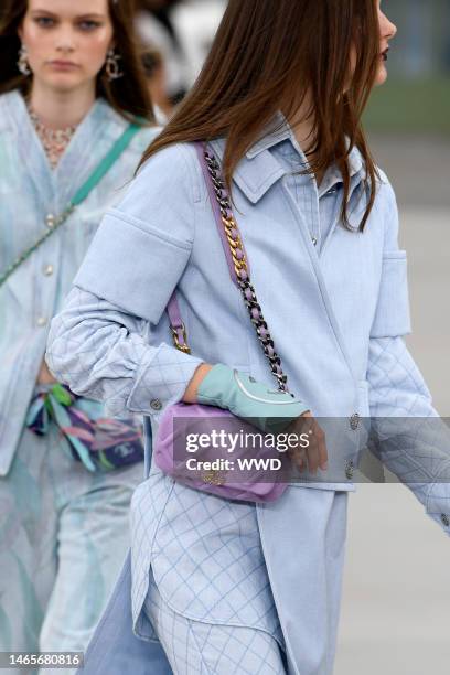 Model on the catwalk, fashion detail