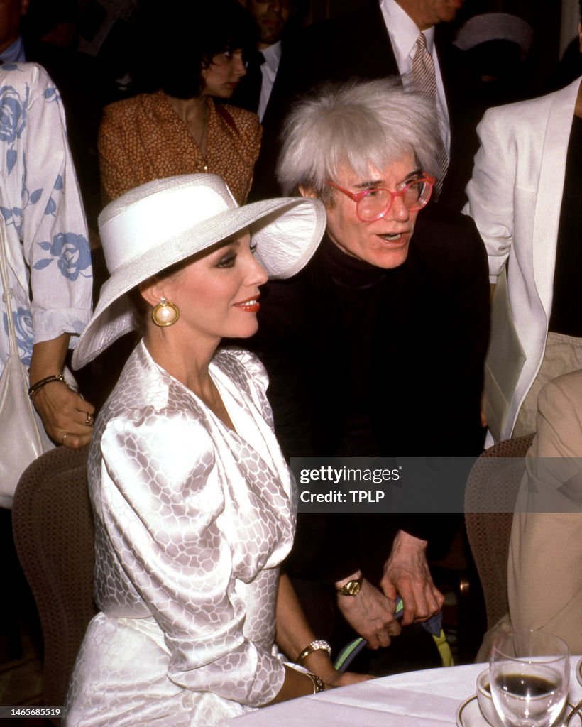 Joan Collins Entertaining Andy Warhol