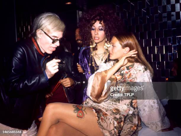 American visual artist, film director, and producer Andy Warhol , photographs American actress who has appeared on stage, screen, podcast, radio and...