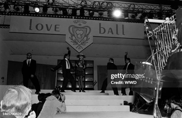 Members of the "House of Xtravaganza" represent Barney's New York department store on the runway during the "Love Ball" at New York's Roseland...