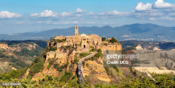 View of old hill-top town of Civita di Bagnoregio, Italy.