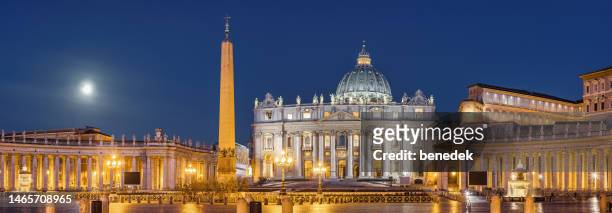 st peters basilica vatican square rome panorama - state of the vatican city stock pictures, royalty-free photos & images