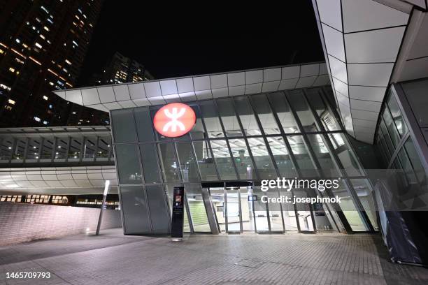 exit d of the guangzhou-shenzhen-hong kong express rail link's west kowloon 2023 - first day of service of the guangzhou shenzhen hong kong express rail link train stock pictures, royalty-free photos & images