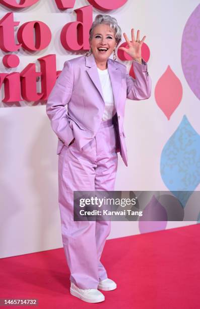 Dame Emma Thompson attends the "What's Love Got To Do With It?" UK Premiere at Odeon Luxe Leicester Square on February 13, 2023 in London, England.