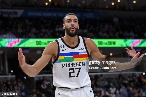 Rudy Gobert of the Minnesota Timberwolves during the game against the Memphis Grizzlies at FedExForum on February 10, 2023 in Memphis, Tennessee....