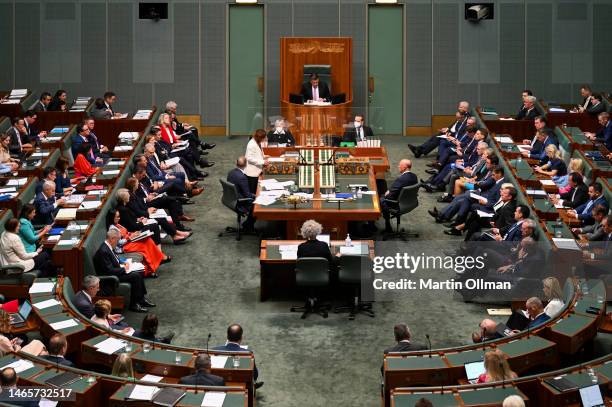 General view of the Question Time in House of Representatives at Parliament House on February 14, 2023 in Canberra, Australia. It is the second House...