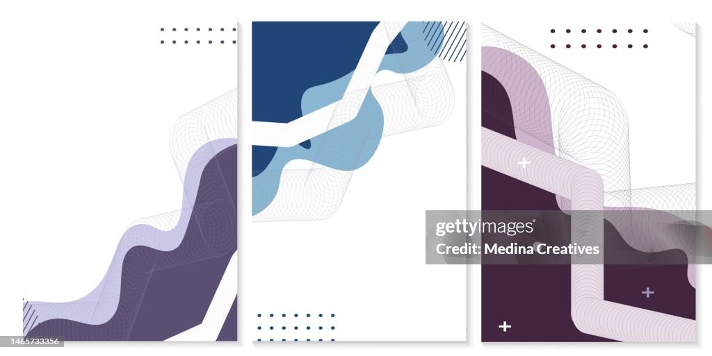 Conjunto de moderno fondo abstracto minimalista dibujado a mano