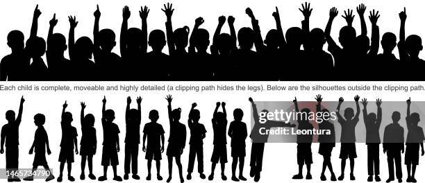 children of crowd (a clipping path hides the legs) - art gallery party stock illustrations