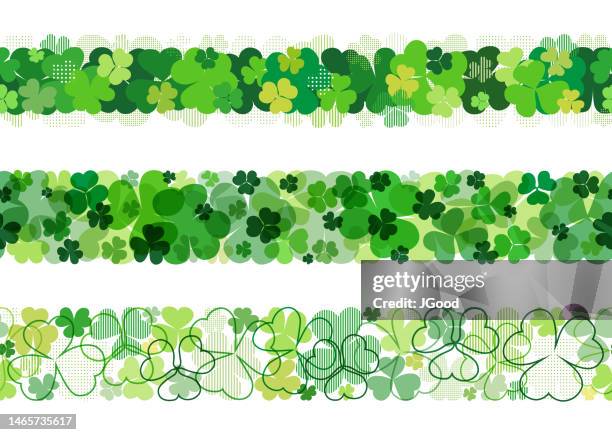 seamless banners with сlover - luck charm stock illustrations