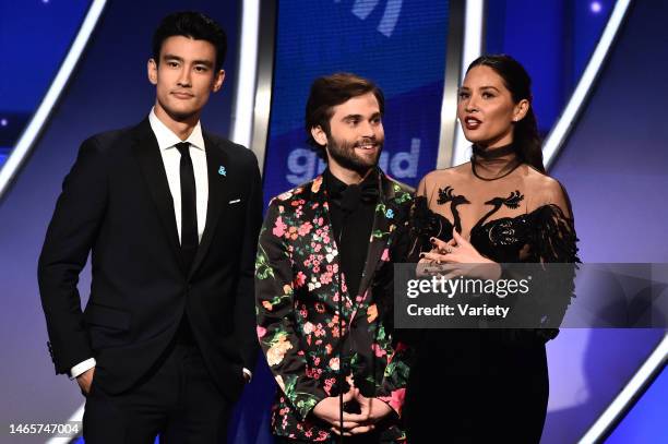 Alex Landi, Jake Borelli and Olivia Munn