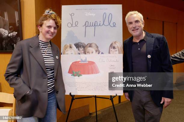 Alice Rohrwacher and Alfonso Cuarón attend the tastemaker screening of Disney's “Le Pupille” at DGA Theater in Los Angeles on February 13, 2023. "Le...