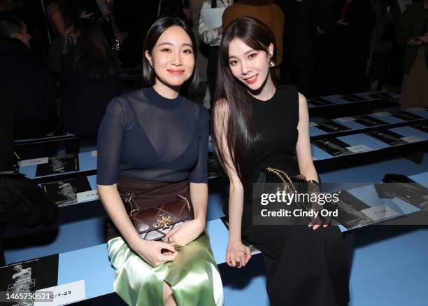 Melinda Wang and Cecilia Boey attend the Tory Burch Fall/Winter 2023 New York Fashion Week show on February 13, 2023 in New York City.