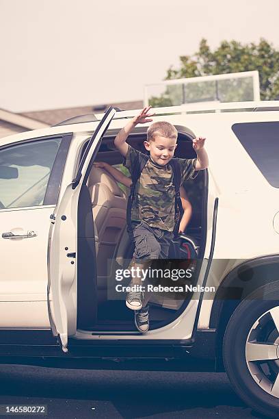 home from school - car mid air stock pictures, royalty-free photos & images