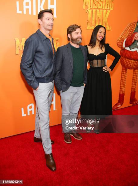 Hugh Jackman, Zoe Saldana and Zach Galifianakis