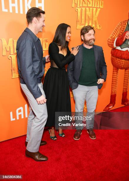 Hugh Jackman, Zoe Saldana and Zach Galifianakis