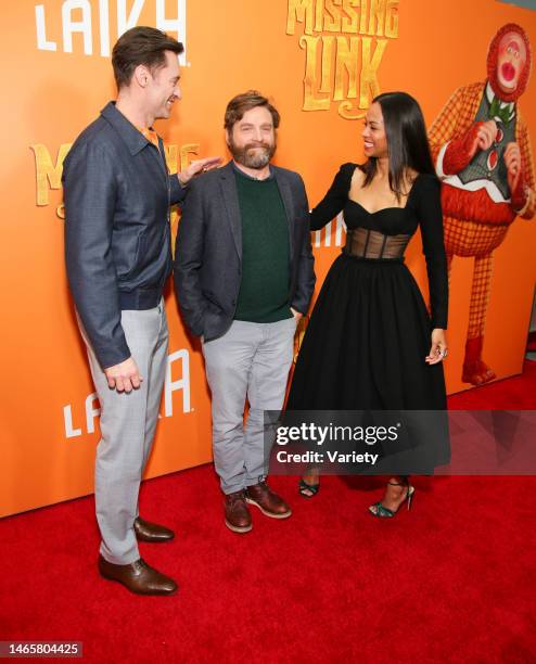 Hugh Jackman, Zoe Saldana and Zach Galifianakis