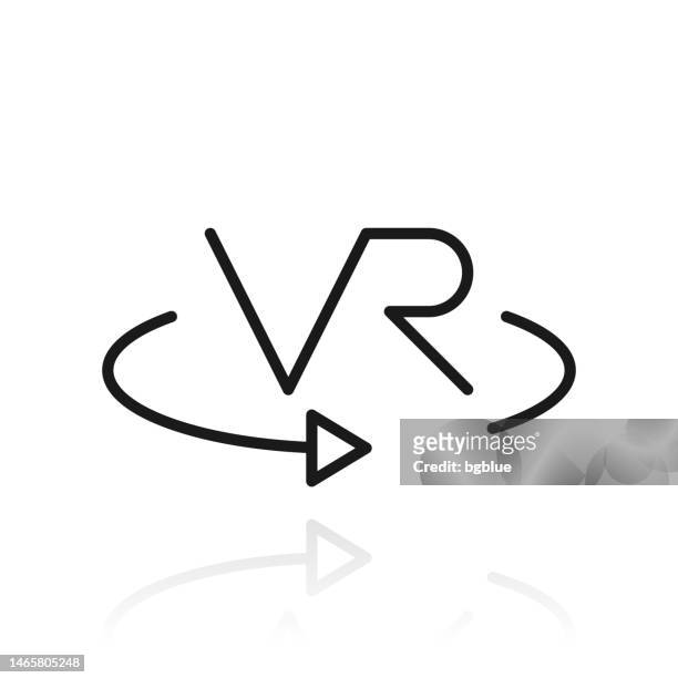 stockillustraties, clipart, cartoons en iconen met vr - virtual reality. icon with reflection on white background - interactief