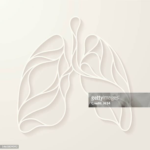 curvy abstract lungs cut out - human lung stock illustrations
