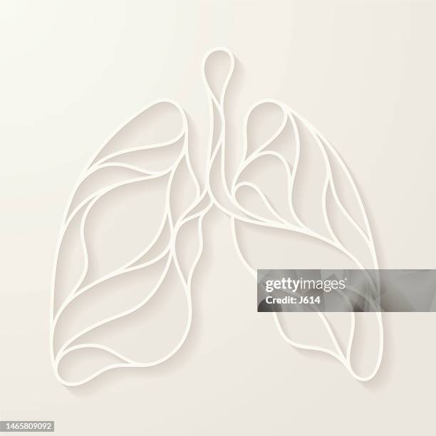 curvy abstract lungs cut out - lungs stock illustrations