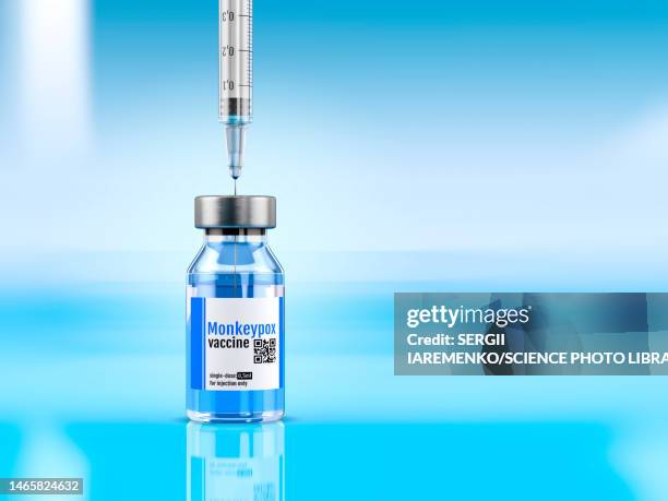 mpox vaccine, conceptual illustration - vaccination stock illustrations