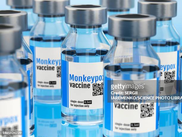 mpox vaccine, conceptual illustration - pandemia stock-grafiken, -clipart, -cartoons und -symbole