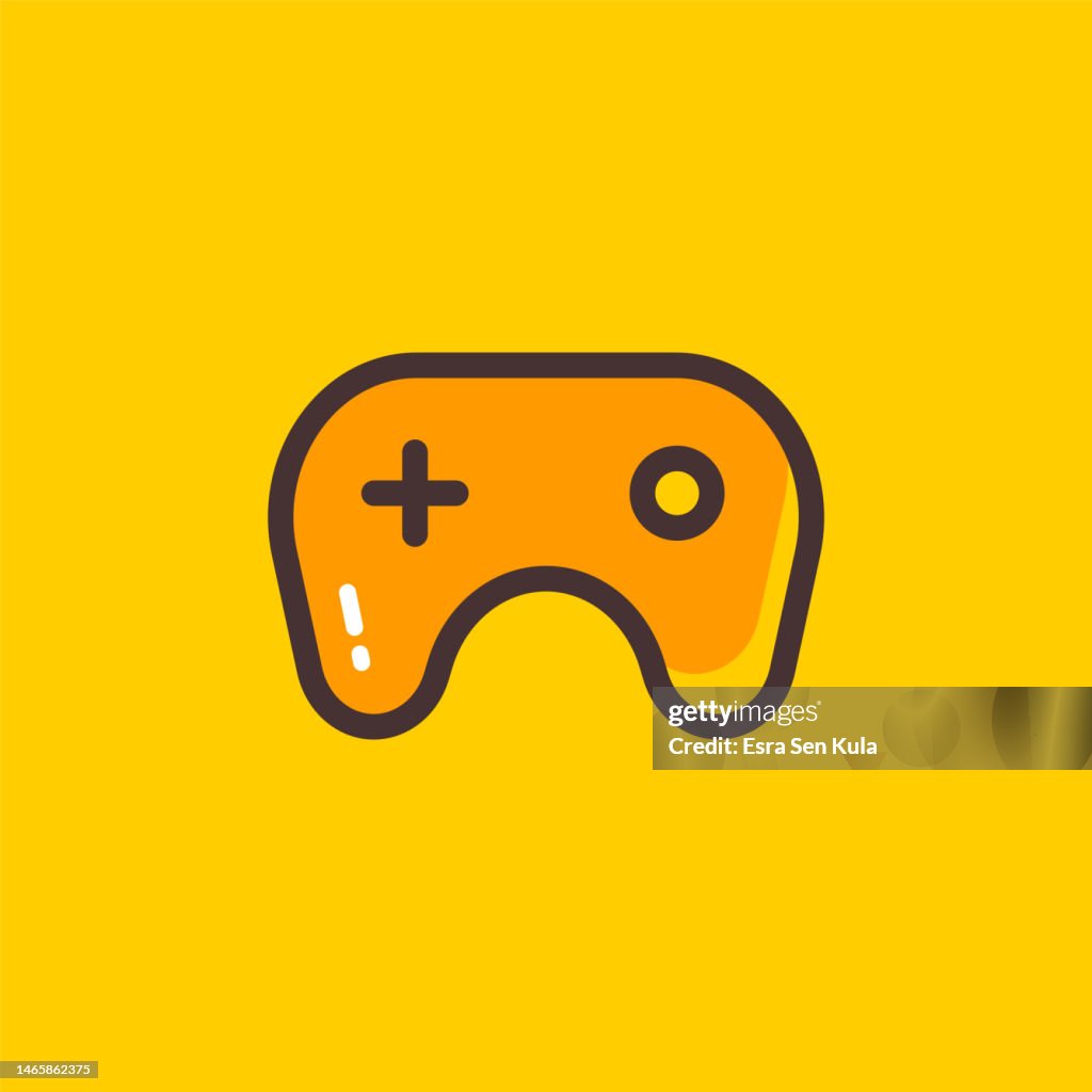 Gamepad-Farbe Flat Line Icon Design mit editierbarem Strich. Geeignet für Webseiten-, mobile App-, UI-, UX- und GUI-Design.