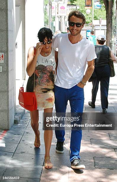 Formula 1 rider Fernando Alonso's ex wife Raquel del Rosario and boyfriend Pedro Castro are seen on June 20, 2012 in Madrid, Spain.