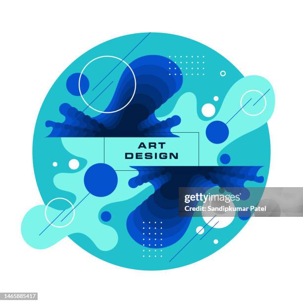 art composition of flat colorful vector shapes. - title page stock illustrations