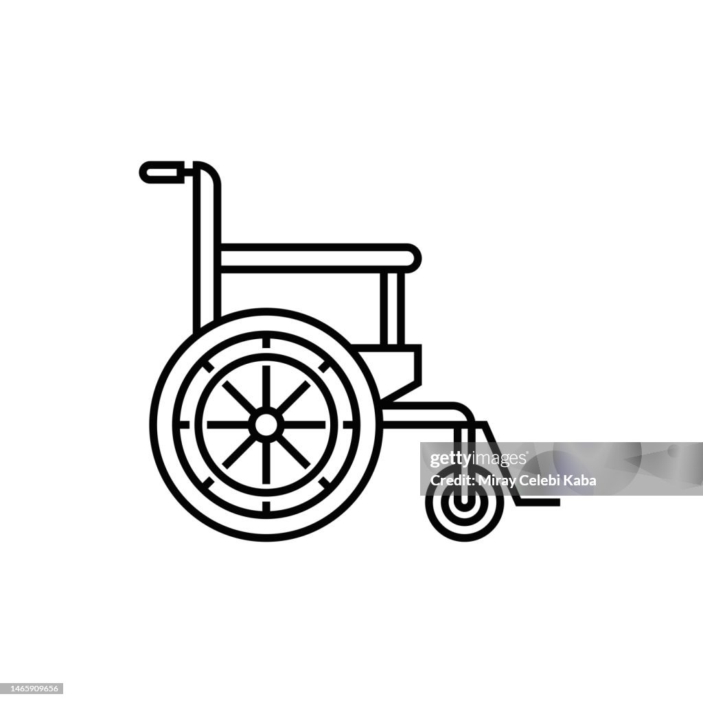 Wheelchair and Healthcare Line Icon