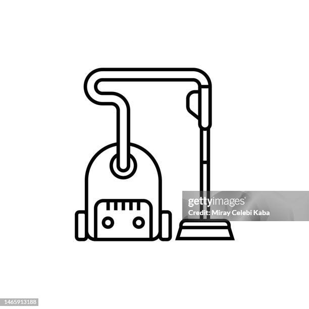 staubsauger-liniensymbol - housework stock-grafiken, -clipart, -cartoons und -symbole