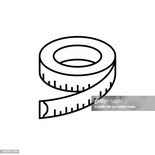 tape measure line icon - long term stock illustrations