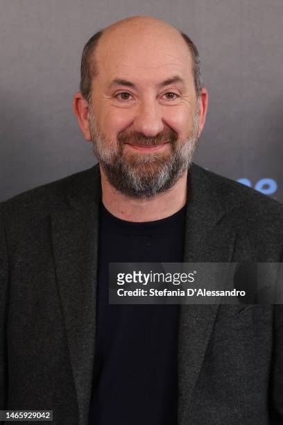 Antonio Albanese attends the photocall for season 2 of Amazon's "Dinner Club" at Villa Necchi Campiglio on February 14, 2023 in Milan, Italy.