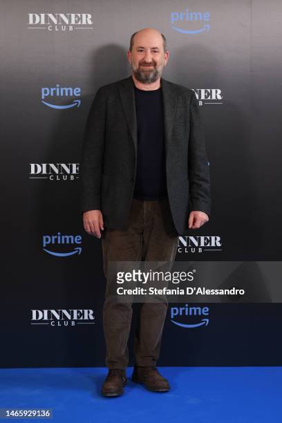Antonio Albanese attends the photocall for season 2 of Amazon's "Dinner Club" at Villa Necchi Campiglio on February 14, 2023 in Milan, Italy.