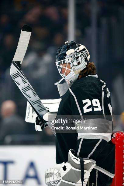 Pheonix Copley of the Los Angeles Kings at Crypto.com Arena on February 13, 2023 in Los Angeles, California.