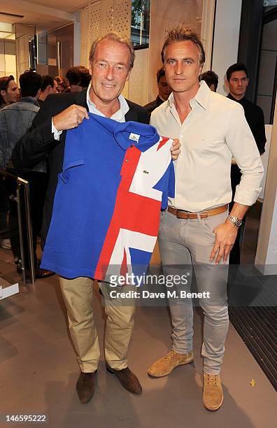 Of Lacoste Christophe Chenut and former footballer David Ginola attend the launch of Lacoste's new London Flagship store in Knightsbridge on June 20,...