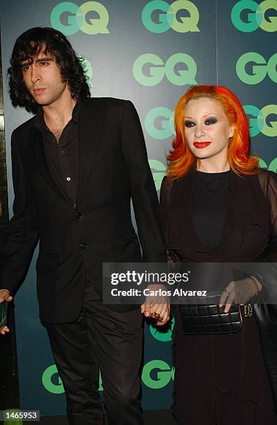 Spanish singer Alaska and her husband attend the 9th Annual GQ Fashion Show party on October 8, 2002 at Joy Eslava Club in Madrid, Spain.