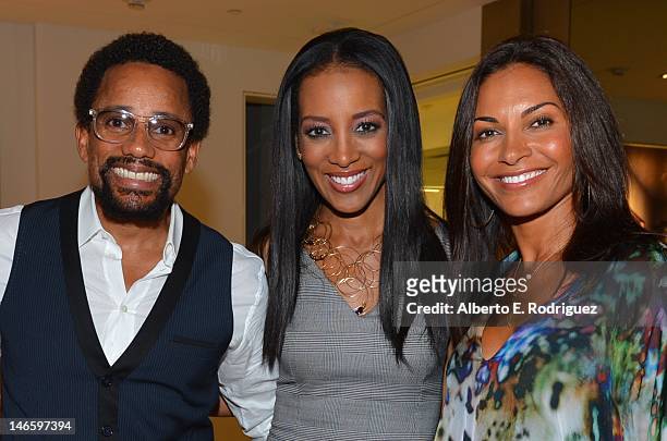 Hill Harper, Shaun Robinson and Salli Richardson-Whitfield attend The Blackhouse Foundation Dinner In Honor Of Debra Martin Chase at CAA on June 18,...