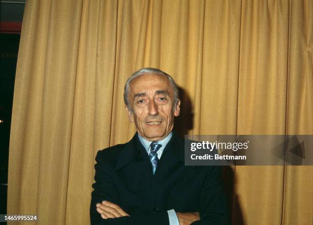 French underwater explorer and documentary maker Jacques Cousteau pictured in New York on May 31st, 1974.