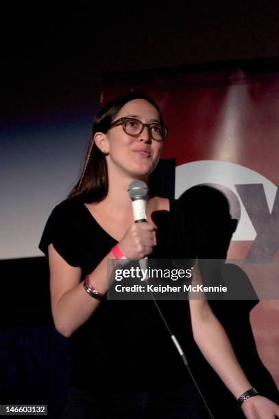 Director Dominga Sotomayor speaks onstage at the "Thursday Till Sunday " Q&A during the 2012 Los Angeles Film Festival at Regal Cinemas L.A. Live on...
