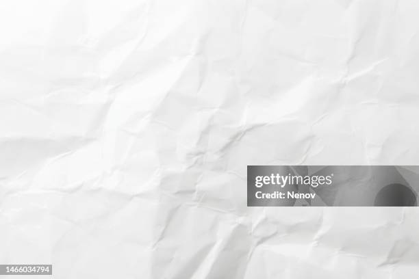 white wrinkle paper texture background - crumpled paper stock-fotos und bilder