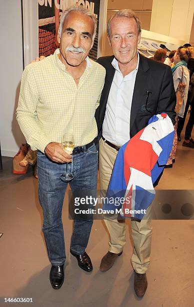 Former tennis player Mansour Bahrami and CEO of Lacoste Christophe Chenut attend the launch of Lacoste's new London Flagship store in Knightsbridge...