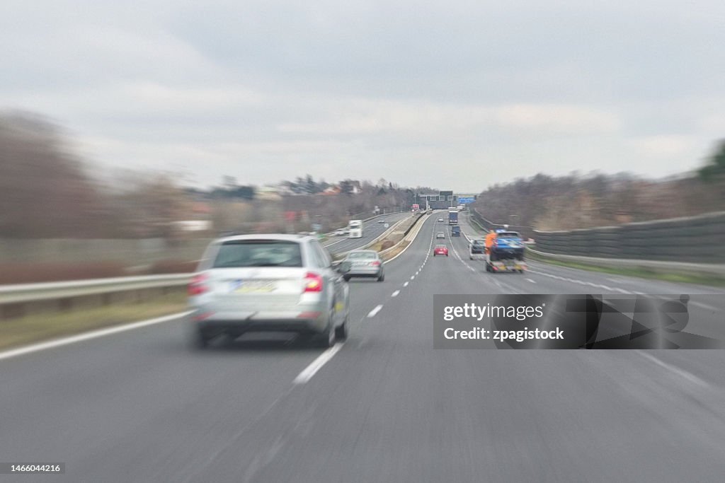 M7 Motorway in the surroundings of Budapest, Hungary