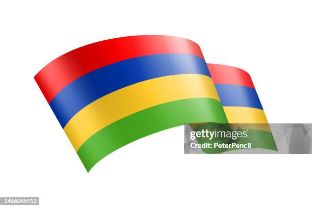 mauritius flag ribbon. mauritian flag header banner. vector stock illustration - mauritius kestrel stock illustrations