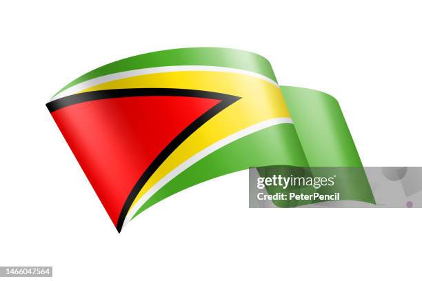 guyana flag ribbon. flag of guyana header banner. vector stock illustration - guyana flag stock illustrations